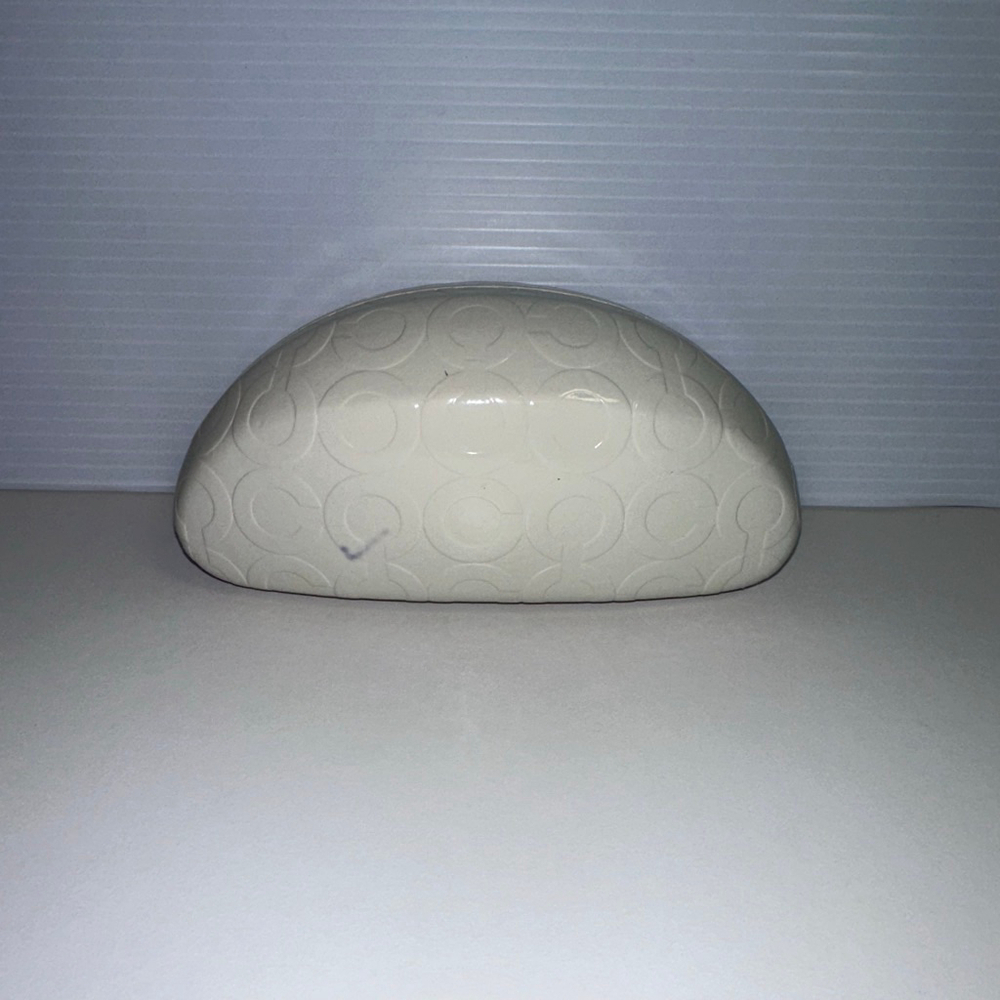 Coach Cream Beige Brown Signature Glasses Hard case
 One Size Not Perfect